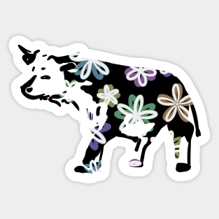 Cow with flowers Sticker